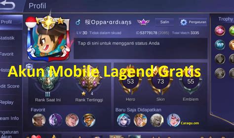 akun ml gratis sangat aman Roaming stabil luar voucher eksklusif solusi hemat image 1